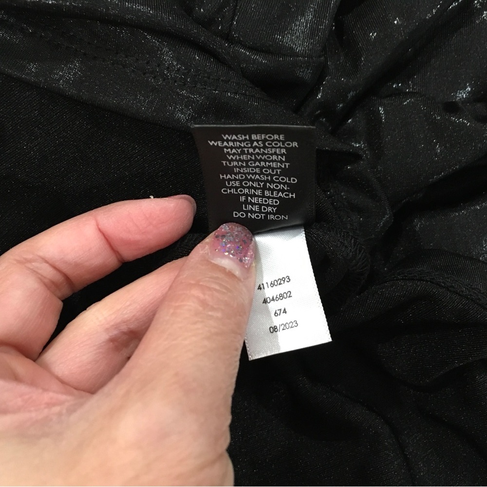 Torrid Women's Black Shine Faux Wrap Top Plus Size 2X Festival Party New - Picture 4 of 6